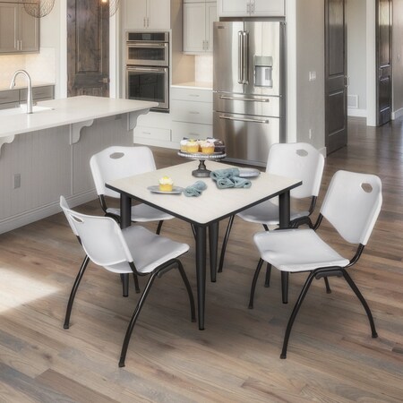 Regency Kahlo Square Table & Chair Sets, 48 W, 48 L, 29 H, Wood, Metal, Plastic Top, Maple TPL4848PLBK47GY